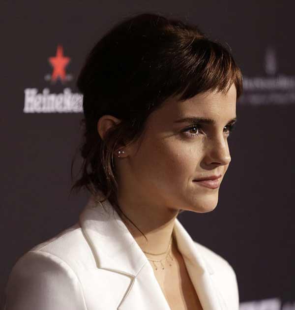 Emma Watson with short bangs