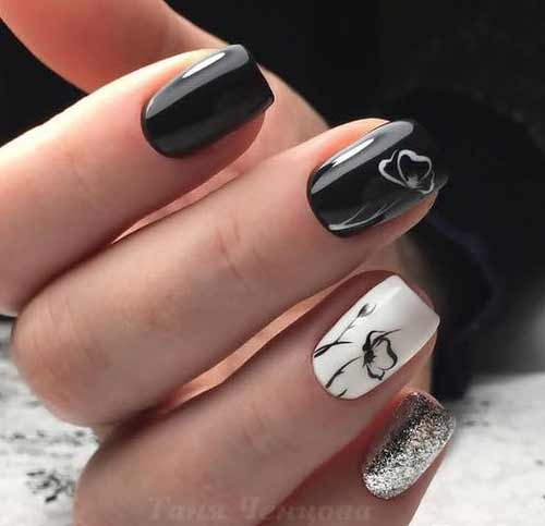 Black and white manicure