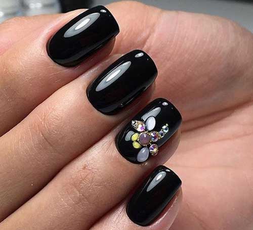 Black and rhinestones