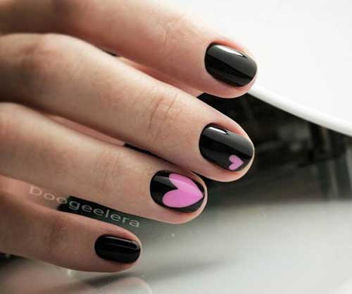 Short black manicure