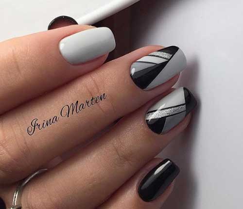 Nail art gris et noir