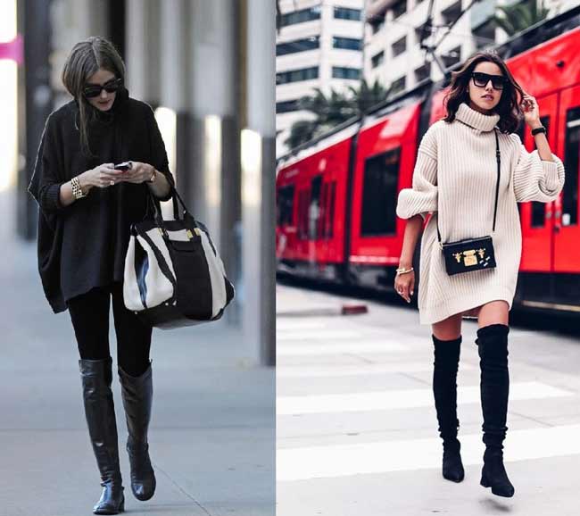 Looks avec des collants de légende et un pull ample