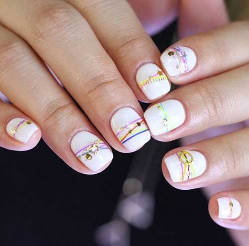 White background bracelet nails