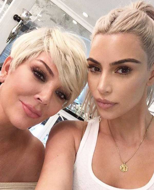 Kim Kardashian and Kris Jenner, radically changed hair color