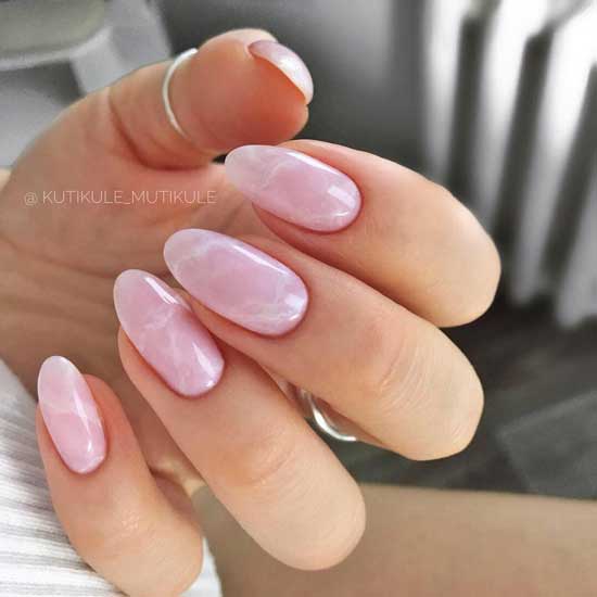 Nude marble manicure