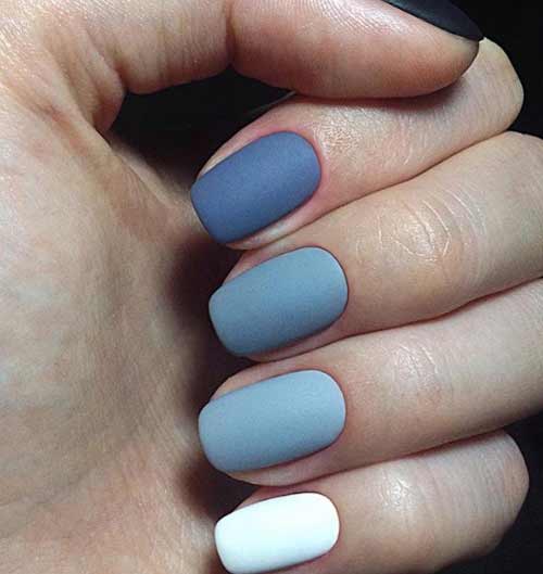 Trois couleurs dans un seul design ongles courts