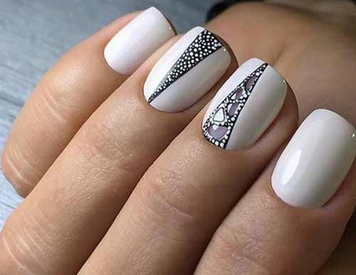 Rhinestones and white finish