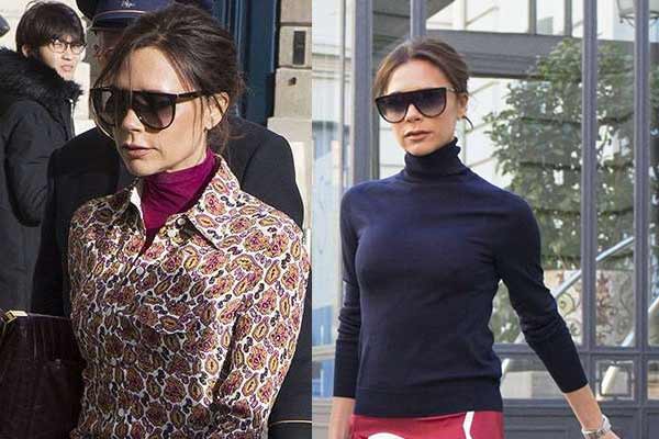 What Victoria Beckham wears with a turtleneck: stylish solutions