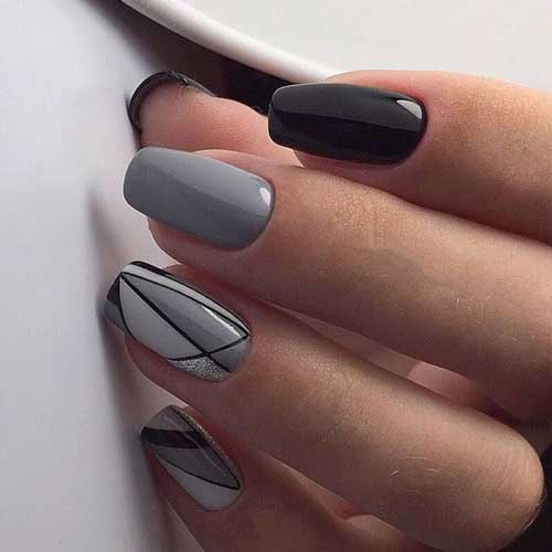 Noir + gris belle manucure