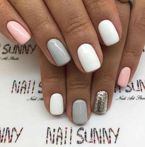 White + gray + pink