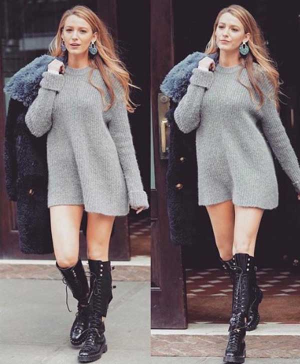 Pull gris Valentino et cool boots : le look audacieux de Blake Lively, photo 2