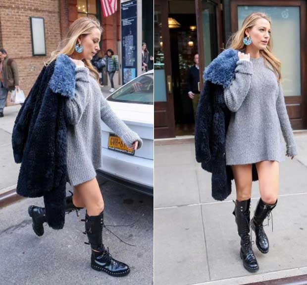 Pull gris Valentino et cool boots : le look audacieux de Blake Lively, photo 3