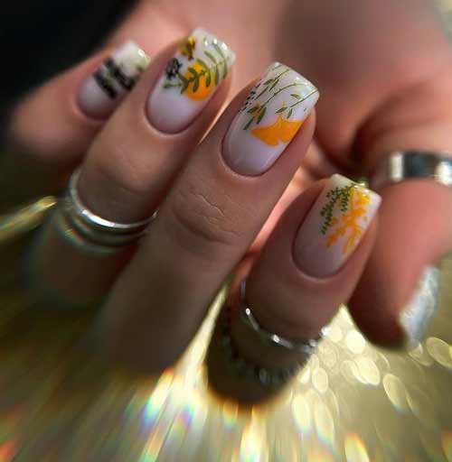 Spring nail art on nails