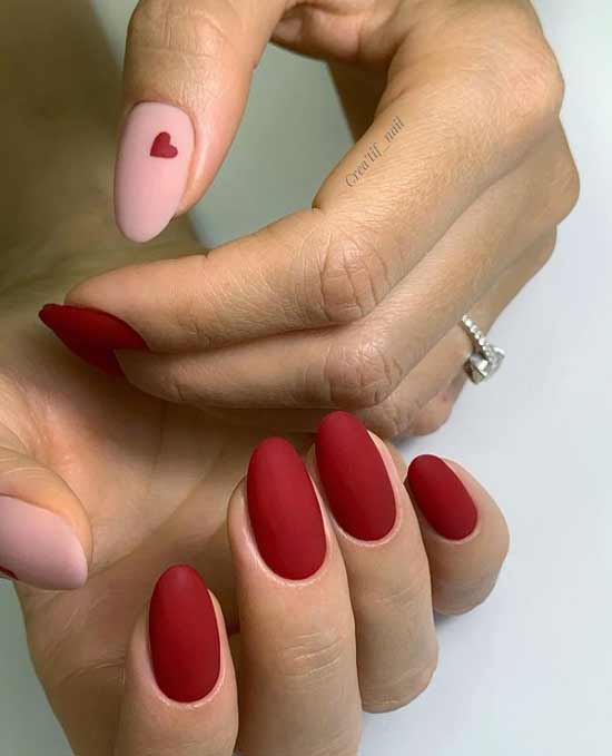 Red manicure on March 8