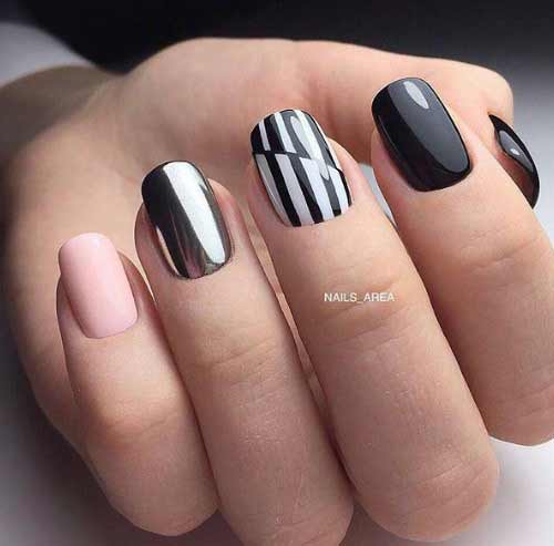 Trendy graphic nail designs