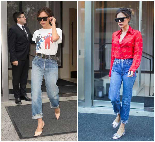 Victoria Beckham in straight jeans