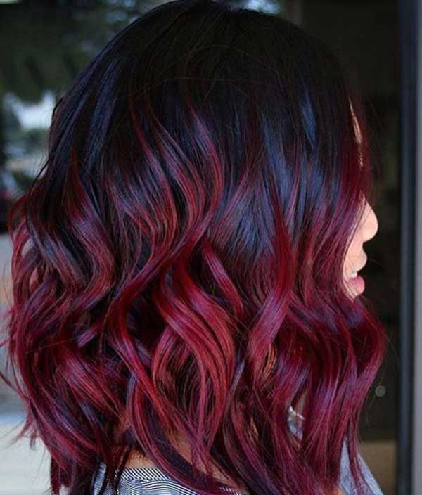 Wine shade - a trend in hair coloring