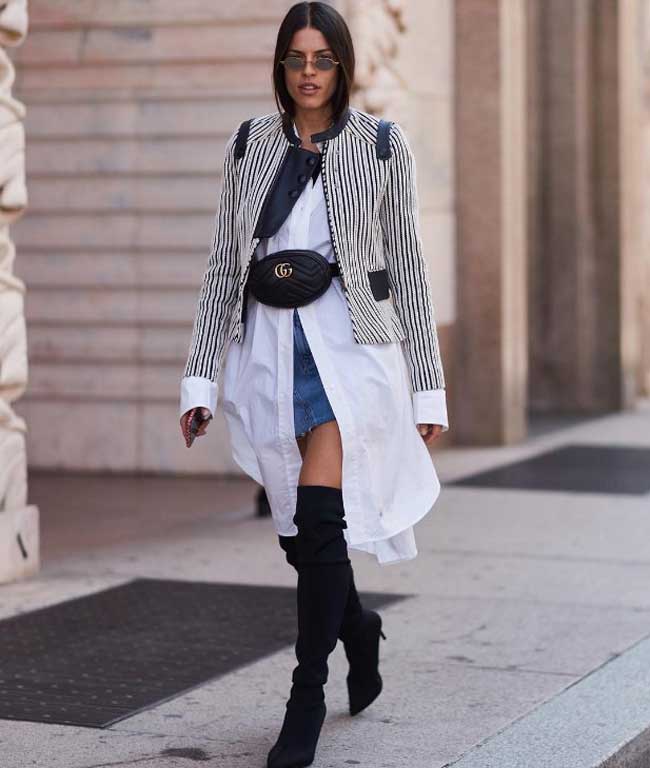 White shirt as part of a layered look