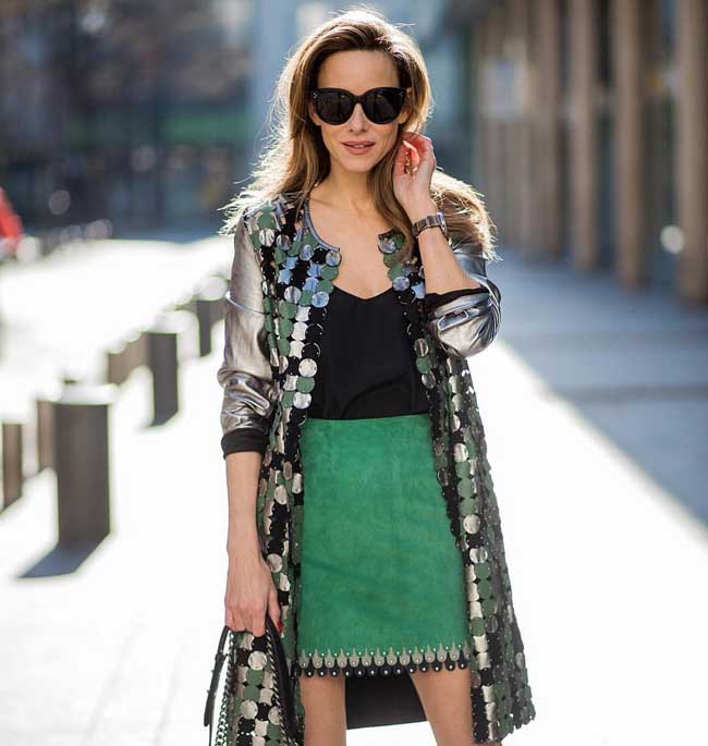 Jupe crayon verte tendance