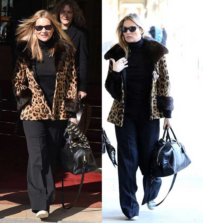 Kate Moss a montré comment porter l'imprimé animal avec la photo parisienne chic 2