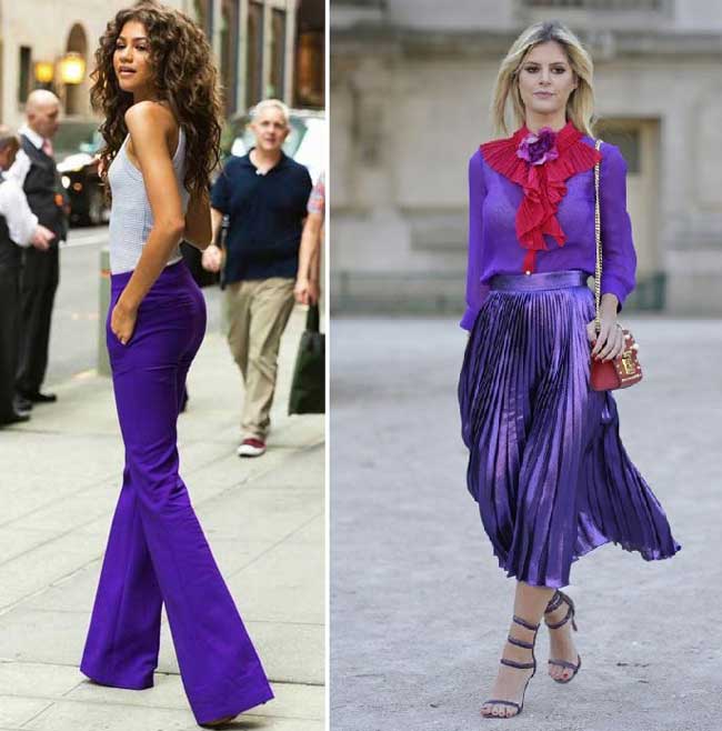 Fashionable palette of colors for the spring-summer season of 2018, ultraviolet