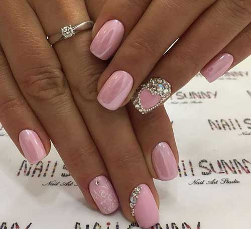 Pale pink manicure