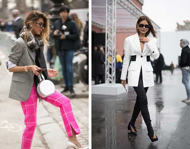 Pantalon à fentes porté à Paris