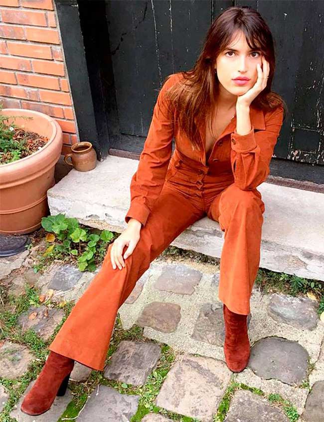 : the style of a real French woman, images in a jumpsuit