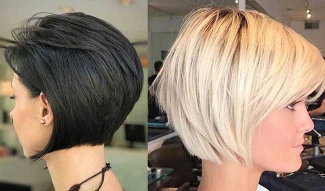 Asymmetrical short bob suitable for women of any age