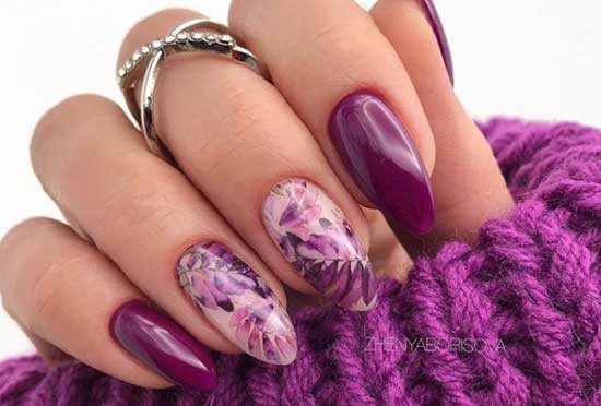 Purple spring manicure