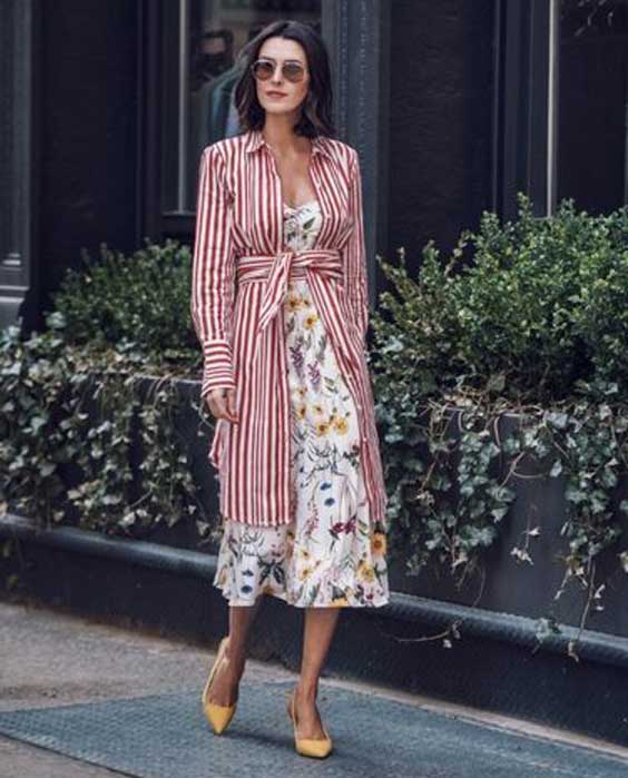 Dress for spring 2018 with a floral print