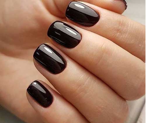 Solid brown manicure