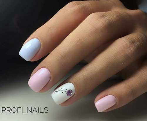 Manicure with light varnish