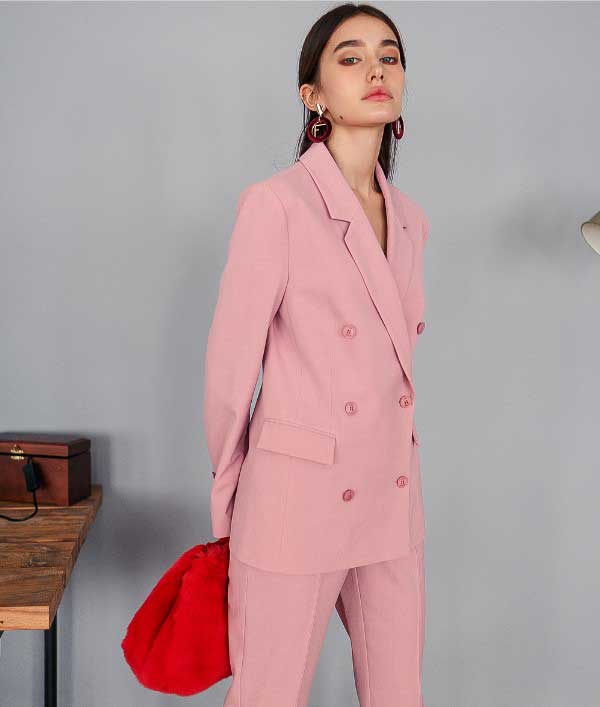 Pink two piece suit