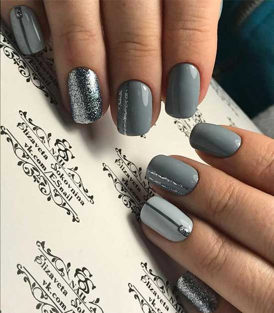 Gris + paillettes argentées