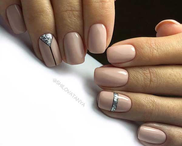 Paillettes beige clair et argent