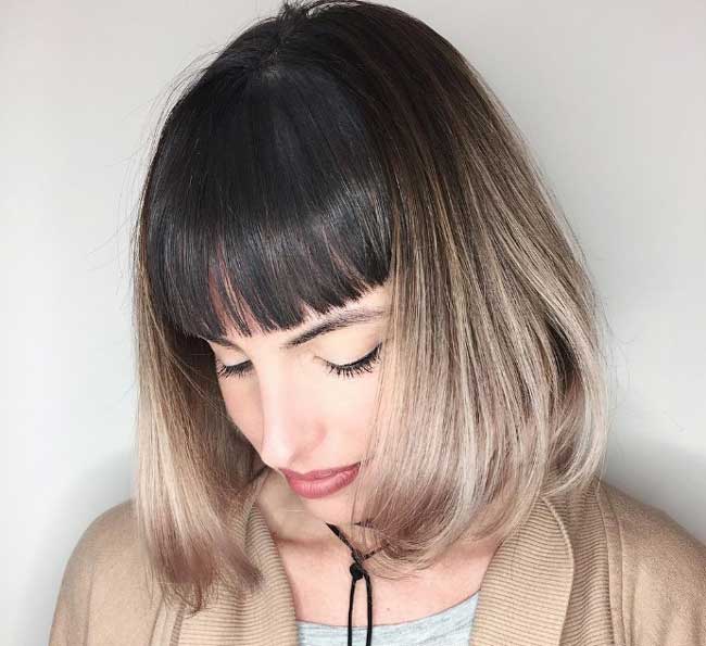 Straight French bangs