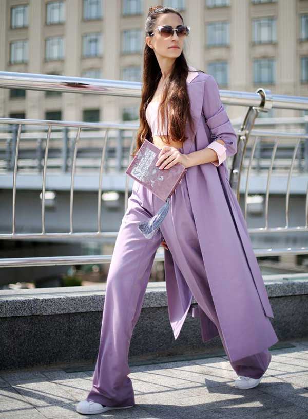 Lavender trench coat - bow