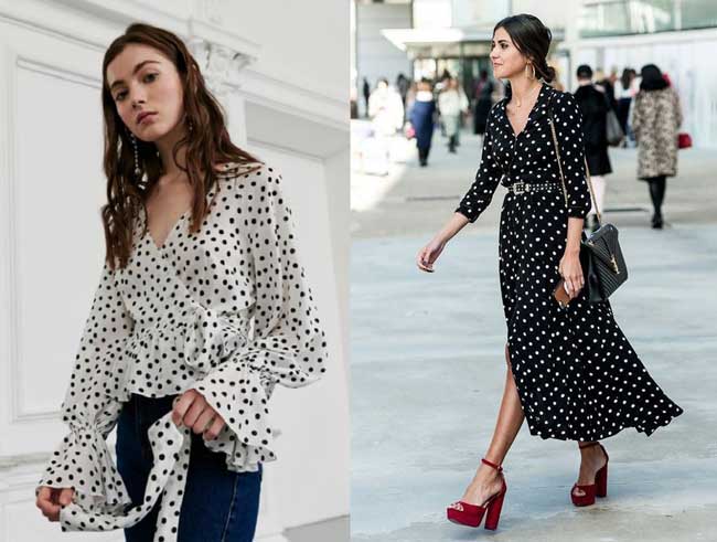 Blouse and polka dot dress