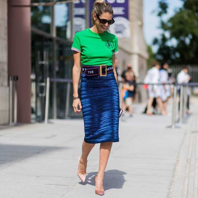 Bright pencil skirt