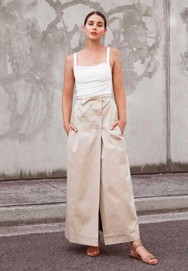 White Top and Wide Leg Pants looks