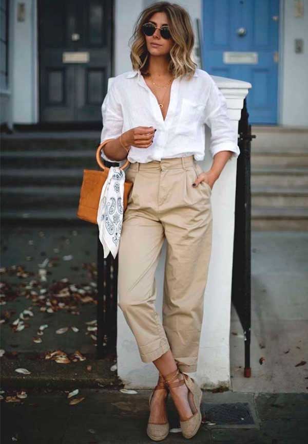 White and beige trendy combination