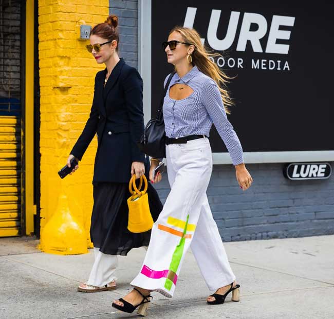 Pantalon large blanc pour l'été