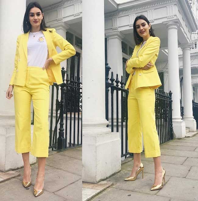 Yellow culottes bow