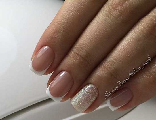 French with glitter - cool nails