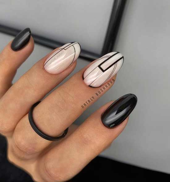 Géométrie cool sur les ongles