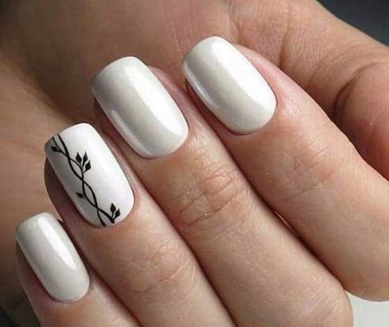 Vernis gel blanc avec un motif