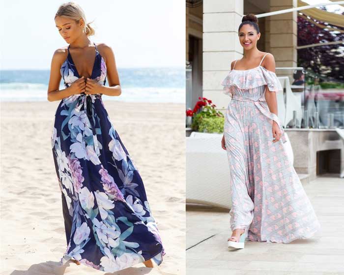 Robes d'été longueur au sol Boho pour les vacances