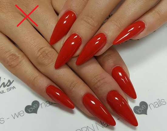 Red long nails