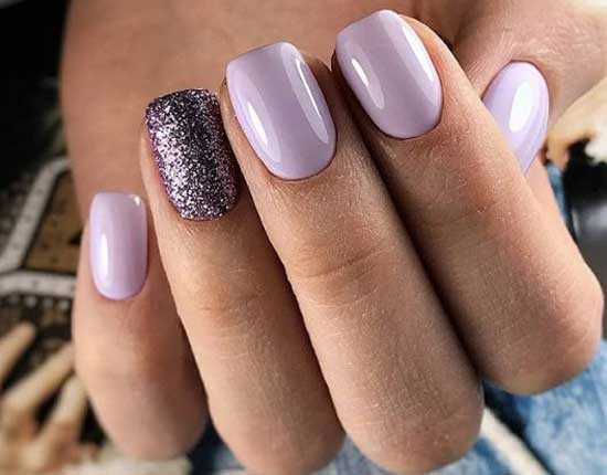 Lilac and sequins - manicure idea